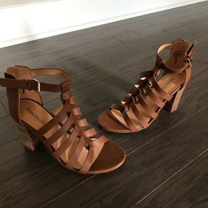 Brown Woven Heals with Buckle